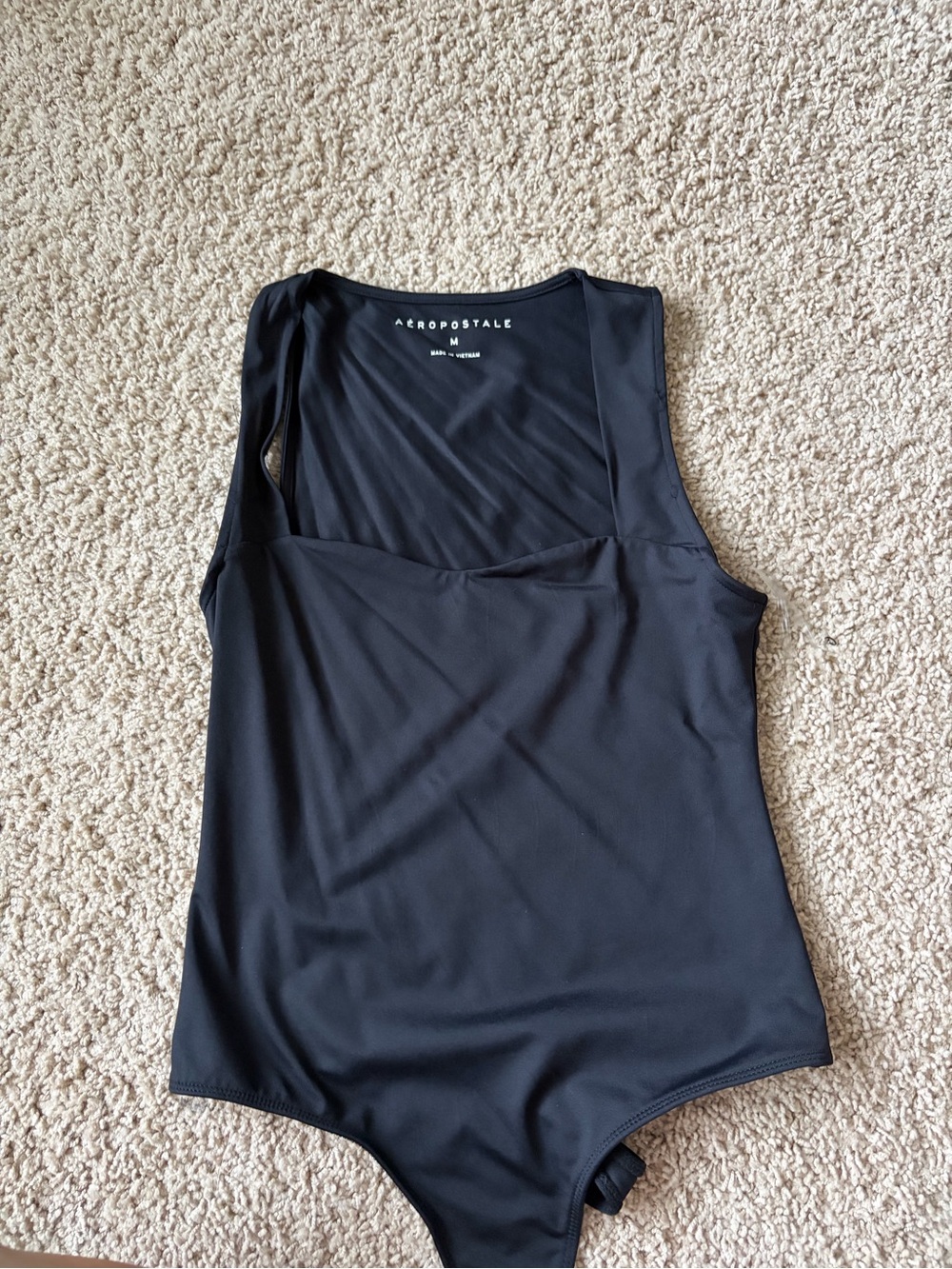 Aeropostale Black Sleeveless Square-Neck Bodysuit